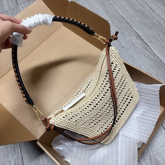 Loewe Mini Hammock Hobo in raffia and calfskin - Picture 2 of 9